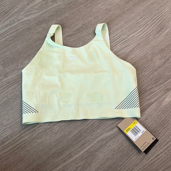 Nike Pro Women's Dri-FIT Crop Tank Top Lime Green NWT DD6450. SIZE S - Picture 2 of 2